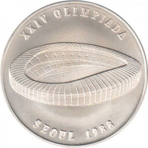 Реверс монеты Андорра, 20 динеров, 1988, XXIV летние Олимпийские игры, Сеул 1988