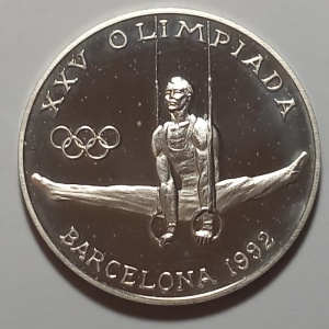 Реверс монеты Андорра, 20 динеров, 1988, XXV летние Олимпийские Игры, Барселона 1992