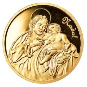 Реверс монеты Андорра, 25 динеров, 2005, Рождество