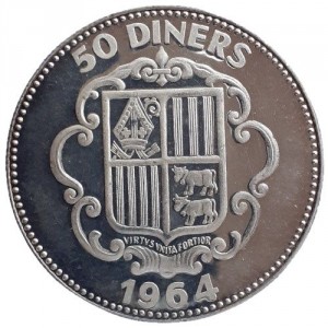 Аверс монеты Андорра, 50 динеров, 1964, Наполеон I
