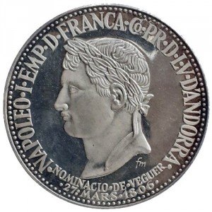 Реверс монеты Андорра, 50 динеров, 1964, Наполеон I