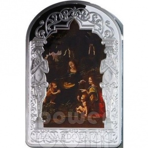 Реверс монеты Андорра, 100 динеров, 2013, Мадонна Ренессанса - Мадонна в скалах