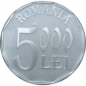 Реверс монеты Румыния, 5000 леев, 2001-2006
