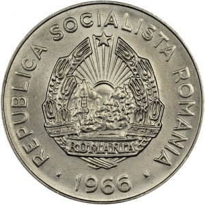 Аверс монеты Румыния, 25 бань, 1966