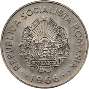 Аверс монеты Румыния, 1 лей, 1966