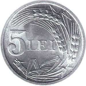 Реверс монеты Румыния, 5 леев, 1947