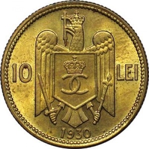 Реверс монеты Румыния, 10 леев, 1930