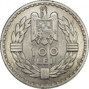 Реверс монеты Румыния, 100 леев, 1932