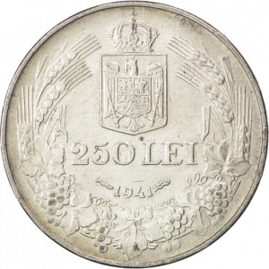 Реверс монеты Румыния, 250 леев, 1941