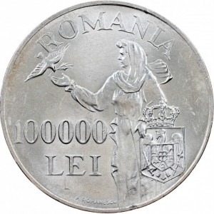 Реверс монеты Румыния, 100.000 леев, 1946