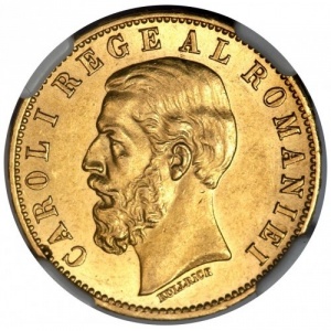Аверс монеты Румыния, 20 леев, 1883-1890