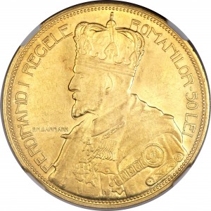 Аверс монеты Румыния, 50 леев, 1922, Коронация Фердинанда I