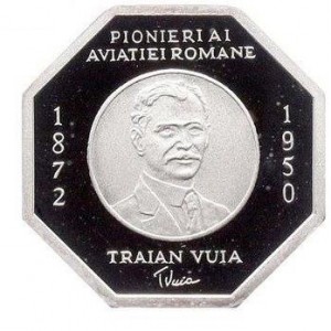 Реверс монеты Румыния, 50 леев, 2001, Пионеры румынской авиации - Траян Вуя