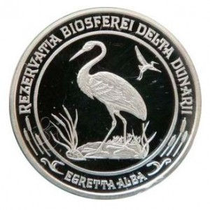 Реверс монеты Румыния, 50 леев, 2003, Международный год чистой воды - Биосферный заповедник "Дельта Дуная". Большая б…