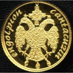 Реверс монеты Румыния, 100 леев, 2004, История золота - панагия из Кантакузино