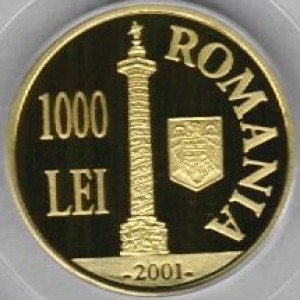 Аверс монеты Румыния, 1000 леев, 2001, 1900 лет первому дакийскому походу Траяна