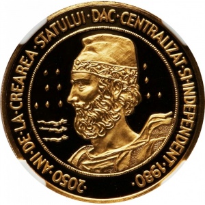 Реверс монеты Румыния, 1000 леев, 1983, 2050 лет Независимому Дакийскому государству