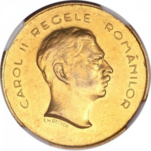 Аверс монеты Румыния, 20 леев, 1939, 10 лет правлению Кароля II