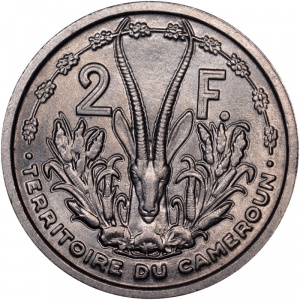 Реверс монеты Камерун, 2 франка, 1948