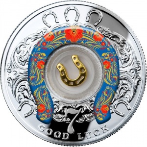 Реверс монеты Камерун, 500 франков, 2016, Удачи - Семь подков