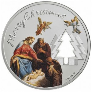 Реверс монеты Камерун, 500 франков, 2017, C новым годом и Рождеством Христовым