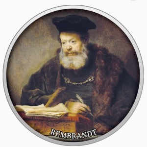 Реверс монеты Камерун, 500 франков, 2017, Гордость европейской живописи - Рембрандт. Учёный за рабочим столом