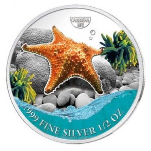 Реверс монеты Камерун, 500 франков, 2023, Карибская жизнь - Морская звезда
