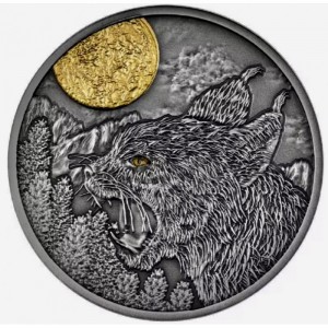 Реверс монеты Камерун, 500 франков, 2023, Ночные охотники - Рысь