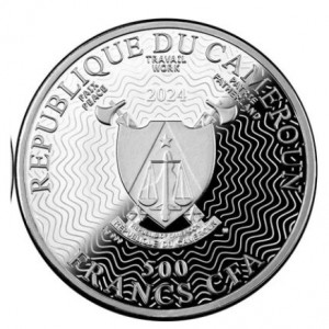 Аверс монеты Камерун, 500 франков, 2024, Бабочки - Аполлон (parnassius apollo)