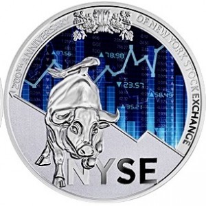 Реверс монеты Камерун, 1000 франков, 2017, 200 лет Нью-Йоркской фондовой бирже