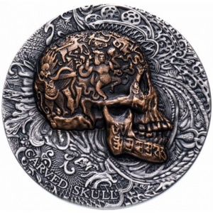 Реверс монеты Камерун, 1000 франков, 2017, Тибетский резной череп
