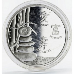 Аверс монеты Камерун, 1000 франков, 2017, Китайский гороскоп - год петуха