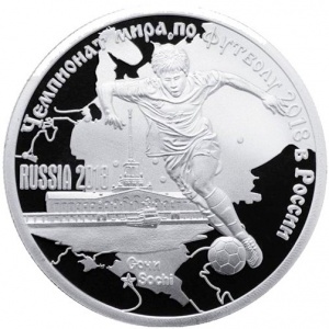 Реверс монеты Камерун, 1000 франков, 2018, Чемпионат мира по футболу 2018, Россия - Сочи