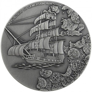 Аверс монеты Камерун, 2000 франков, 2020, Сокровище тамплиеров