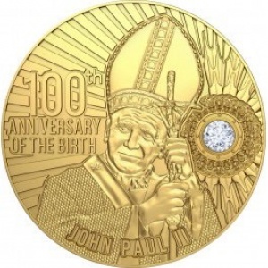 Реверс монеты Камерун, 2000 франков, 2020, 100 лет со дня рождения Папы Иоанна Павла II