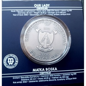 Аверс монеты Камерун, 2000 франков, 2022, Мария из Назарета
