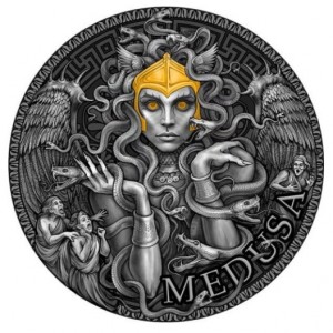 Реверс монеты Камерун, 2000 франков, 2023, Греческая мифология - Горгона Медуза