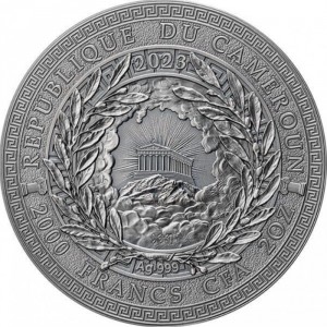 Аверс монеты Камерун, 2000 франков, 2023, Греческая мифология - Персей и Андромеда