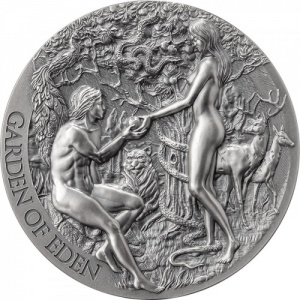 Реверс монеты Камерун, 2000 франков, 2023, Библейские истории - Эдем