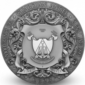 Аверс монеты Камерун, 2000 франков, 2023, Ангел-хранитель