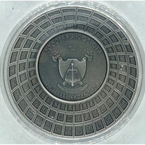 Реверс монеты Камерун, 2000 франков, 2023, Гений - Вильгельм Рентген