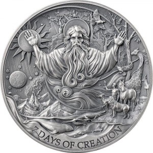 Реверс монеты Камерун, 2000 франков, 2024, Библейские истории - 7 дней сотворения мира