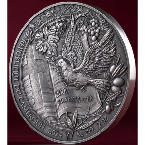 Аверс монеты Камерун, 2000 франков, 2024, Библейские истории - 10 заповедей Моисея