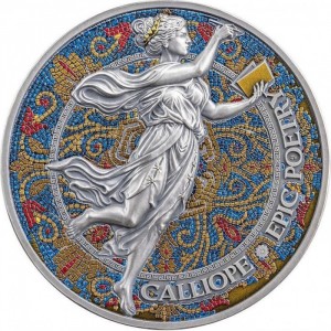 Реверс монеты Камерун, 2000 франков, 2024, Девять муз - Каллиопа. Эпическая поэзия