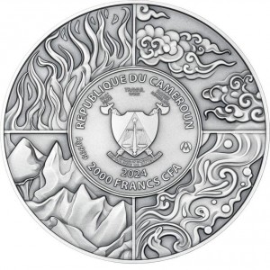 Аверс монеты Камерун, 2000 франков, 2024, Четыре стихии - Сильфы