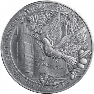 Аверс монеты Камерун, 2000 франков, 2025, Библейские Истории - Благовещение Пресвятой Девы Марии