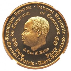 Реверс монеты Камерун, 5000 франков, 1970, 10 лет Независимости