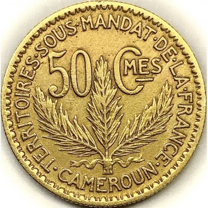 Реверс монеты Камерун, 50 сантимов, 1924-1926