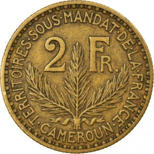 Реверс монеты Камерун, 2 франка, 1924-1925