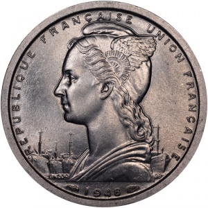 Аверс монеты Камерун, 2 франка, 1948